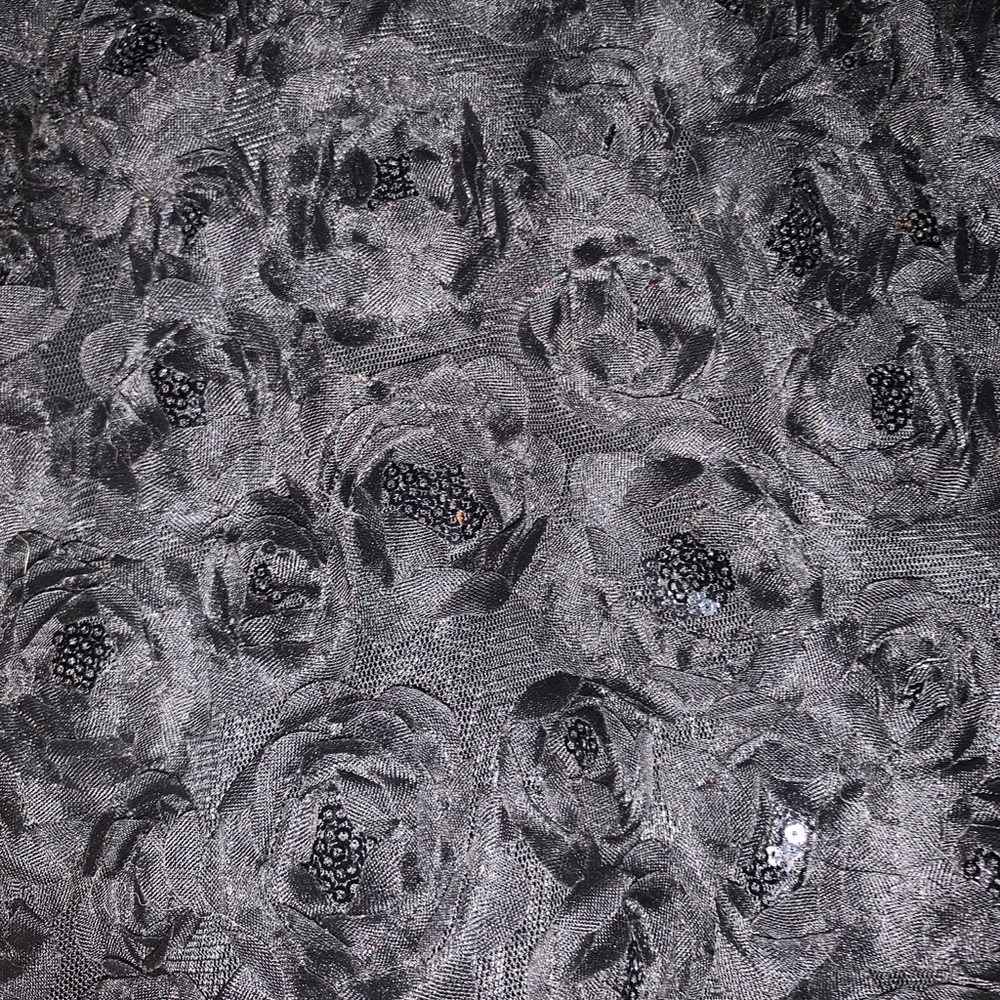 Justice Solid Black Sequin Rose Dress Girls 10 - Picture 5 of 8